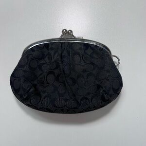 Black Coach Women's Kiss Lock Coin Purse